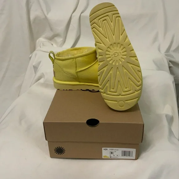**UGG Classic Ultra Mini Boots**
PRE-USE.. Color: Margarita / Yellow - Picture 2 of 7